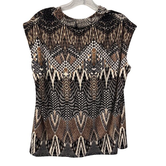 Jones Studio Geometric Print Cowl Neck Sleeveless Top Sz 1X Blouse - Picture 11 of 11